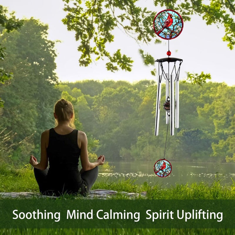 Howarmer Wind Chimes for Outside 24" Cardinal Wind Chimes Outdoor Home Patio Garden Decor Windchimes Outdoors Cardinal Gifts for Women Mom Grandma Sisters - Image 5
